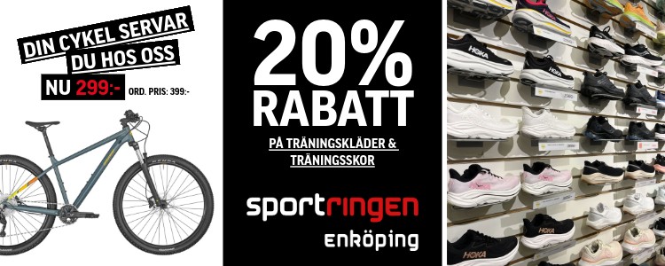 Sportringen Enköping – 20 % rabatt på kläder & skor!